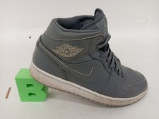 Nike Air Jordan 1 Mid Trainers Size 8 Grey Sneakers US 9 EU 42.5 Footwear Shoes
