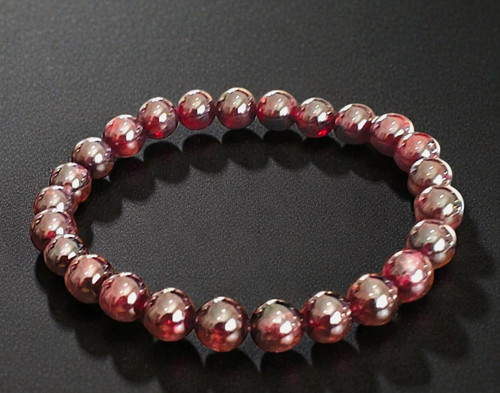 Red garnet bracelet - bracelet, 8mm