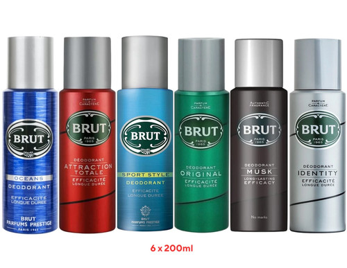200ml mix brut deodorant - 6x,