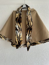 CAMEL & LEOPARD PRINT CAPE HAT SCARF SET GIRLS 8-10 YRS WINTER XMAS SMART PARTY