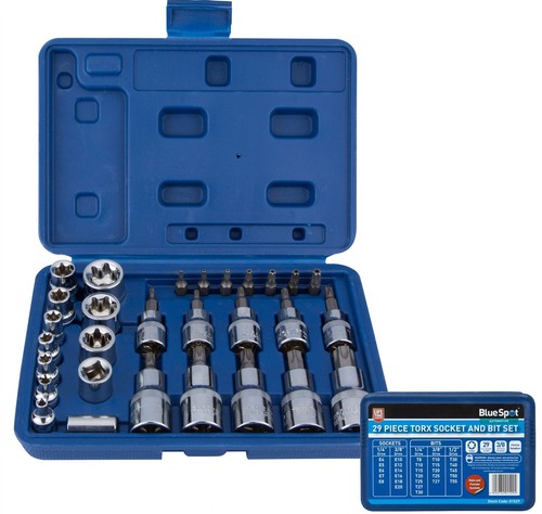Bluespot 29pc torx - 29pc, socket