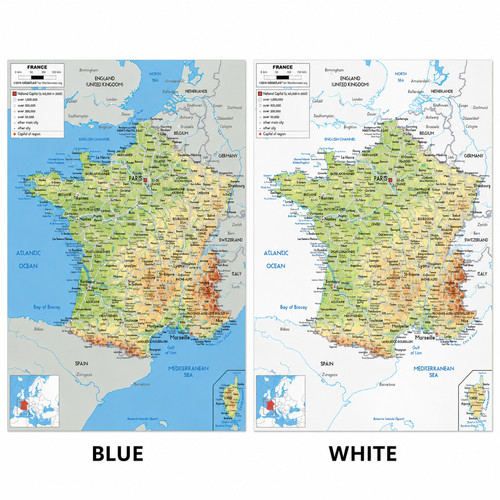 France map poster - poster, laminated