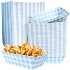 100 Pcs Blue Gingham Paper
