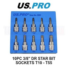 US PRO 10pc 3/8dr Torx / Star