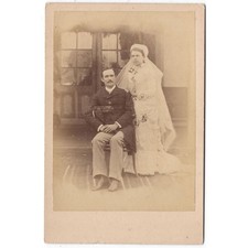 CABINET CARD Photograph Victorian Wedding The Bride & Groom
