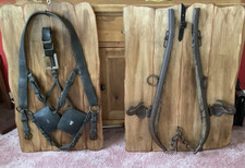 2 Unique Hand Crafted Wood Boards ~ Horse Bridle Blinkers Harness ~ Christmas