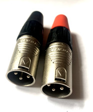 2x Neutrik REAN XLR Male Plugs Audio Connectors Red+Black