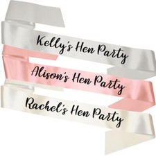 Personalised Name Hen Party Sash Bride Wedding Bridal Party Present Gift I Do
