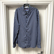 Robert Graham Shirt Men's Large Blue White Tailored Fit Long Sleeved Button Up