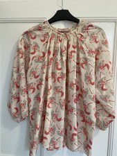 Tucker floral silk blouse size
