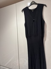 BNWOT Ladies Black Woollen Pleated Midi Lipsy Dress Sleeveless Size 18