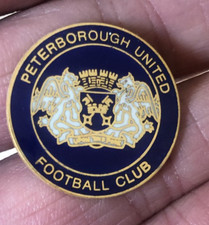 RARE PETERBOROUGH UNITED F.C. ROUND CREST ENAMEL PIN BADGE