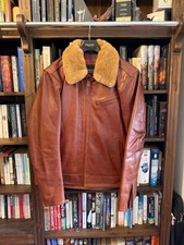 Triumph Harlow Leather Flying Jacket L  - Real Shearling Collar RRP £500