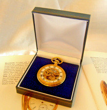 Pocket Watch Box Blue & Gold