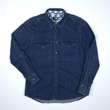 Vivienne Westwood x Lee Denim Shirt XL Men Military Distressed Utility Designer