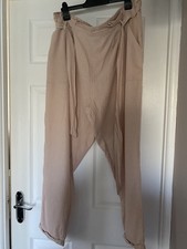 Ladies Linen Style Trousers Light Pink Size 18