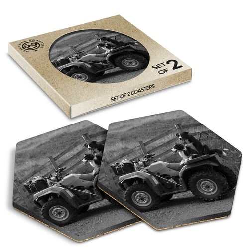 Hexagon coasters bw - coasters,