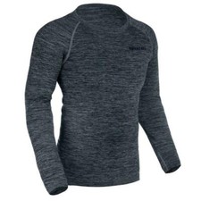 Oxford Advanced Motorbike Motorcycle Long Sleeves Base Layer Top Marl Charcoal