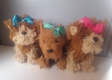 Yorkshire Terrier Puppy Plush Three Pink  Blue And Green  Bow From Jojo Siwa 7" 