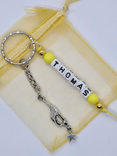 Personalised giraffe keyring - personalised,