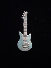 "JJ" Jonette Jewelry Silver Pewter 'Electric GUITAR' Tack Pin