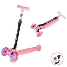 Kids Child Kick Push Scooter 3 Wheels LED Flashing Tilt Lean Boys Girls Scooter