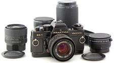 Praktica BC1 35mm Film camera w Carl Zeiss 28mm f2.8, 50, 80-200, 2x, ext tubes