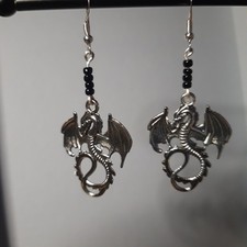 Hand Made Silver  Dragon  Earrings.
