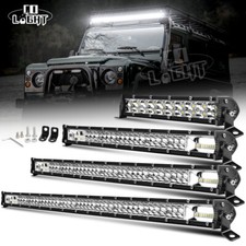 Dual Row 8/20/26/32inch LED Work Light Bar Flood Spot Driving Offroad SUV ATV