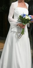 Hilary Morgan Strapless Wedding Dress and Chiffon Bolero- Size 10