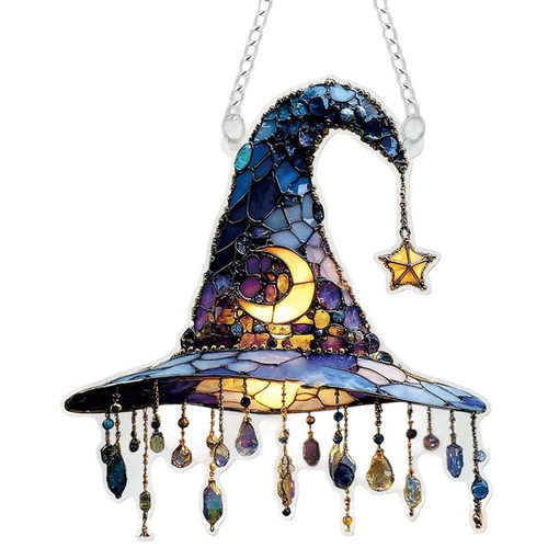 Flat acrylic witch hat - witch,