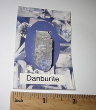 1.25" A+ NATURAL DANBURITE CRYSTAL POINT STERLING SILVER WIRE WRAP PENDANT *3