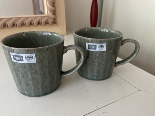 Denby dapple dark green mugs - dark,