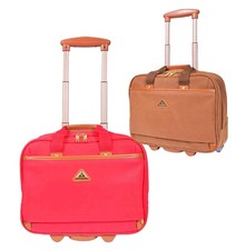 Executive Wheeled Laptop Bag Faux Suede Pilot Case for Business Travel A04021