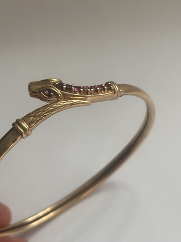 9ct gold and ruby snake - gold,
