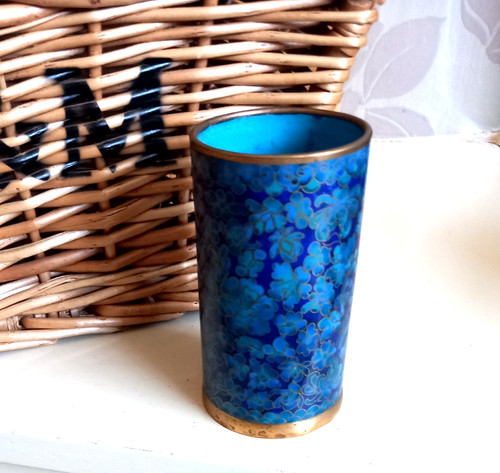 Cloisonne vintage blue floral - cloisonne,