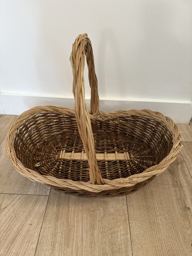 Vintage basket woven wicker - basket,