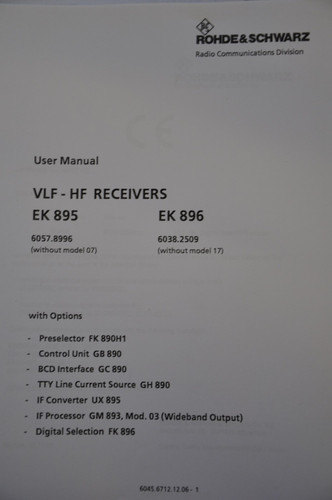 Rohde schwarz ek895 896 - ek895, &