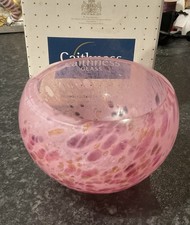 Preloved CAITHNESS glass Pink speckled pink art bowl, original box
