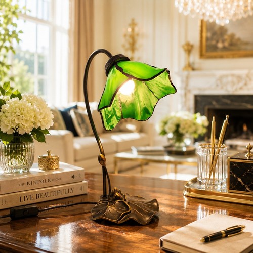 Antique tiffany style - tiffany, green