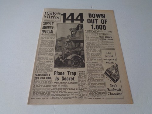 Ww2 wartime newspaper daily - wartime,