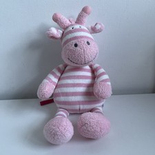 John Lewis Pink White Striped Giraffe Baby Soft Toy Rattle Comforter 10" Tall