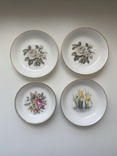 Vintage Royal Worcester Pin Trinket Dish x4 1x Floral 2x White Rose 1x Daffodill