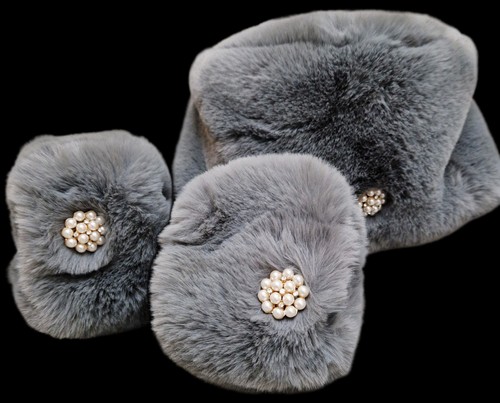Grey faux fur cossack hat - cossack,
