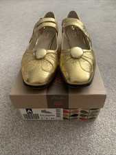 Orla Kiely Clark’s Angelina Gold Sparkle Lea, U.K. Size 4