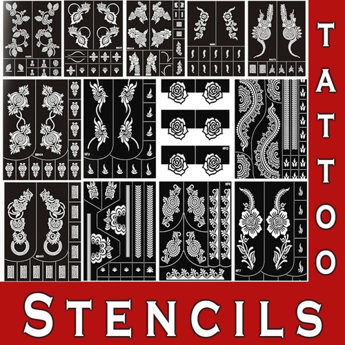 Henna stencil tattoo large - stencil,