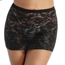 Women Half Slip Lingerie Lace Underskirt Long Petticoat Extender with Lace Trim