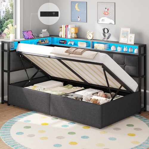 3ft single ottoman bed - 3ft, side