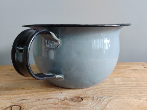 Vintage enamel blue grey - enamel, &
