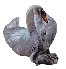 Swan Cake Topper - Swan Cake Decoration - Swan and Cygnet Cake Topper MB3-CT